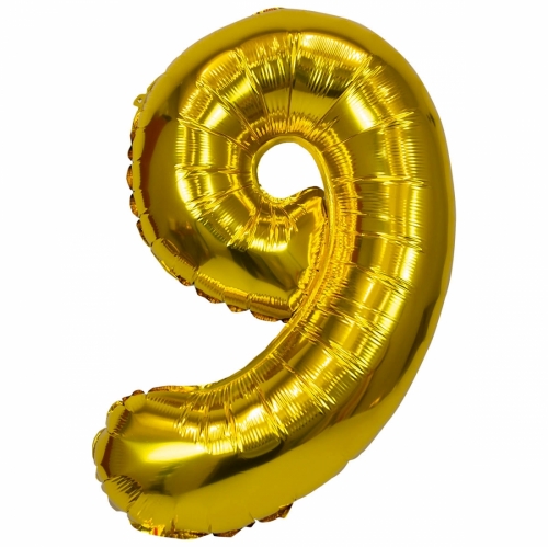 XXL Foil Balloon Number 9 Gold